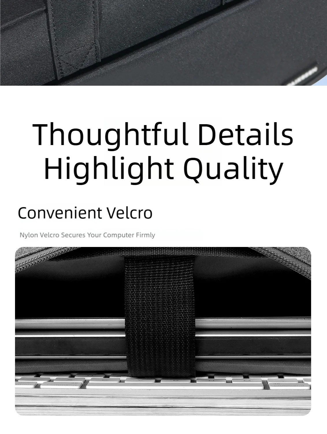 Unisex Zipper Canvas Laptop Briefcase for 13.3-17 Inch Laptops