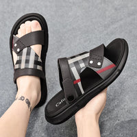 Sandals Men's 2025 New Summer Casual Beach Shoes Indoor and Outdoor Wear Two-Wear Lightweight One-Line Sandals - Buy online at  Vibe In Cart.