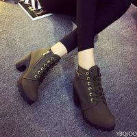 New Spring Winter Fashionable versatile Women Boots Lace-up Fashionable versatile Ladies Shoes comfortable High Heels Boots - Buy online at  Vibe In Cart.