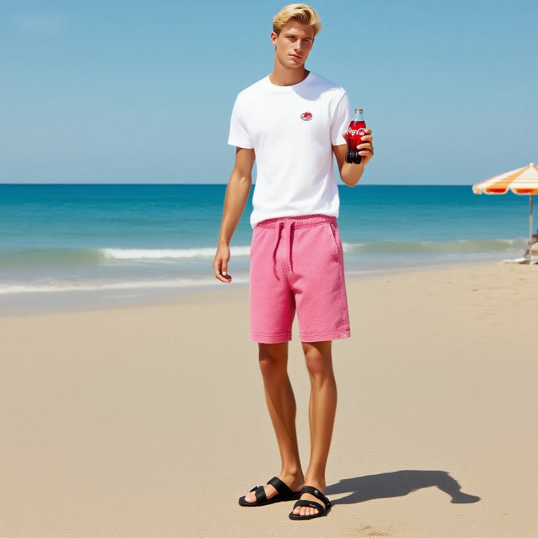 Washed Cotton Shorts Men's Summer Cool Feeling Loose Fit Casual Fitness Versatile Vintage Look Thin Material Five-Quarter Length