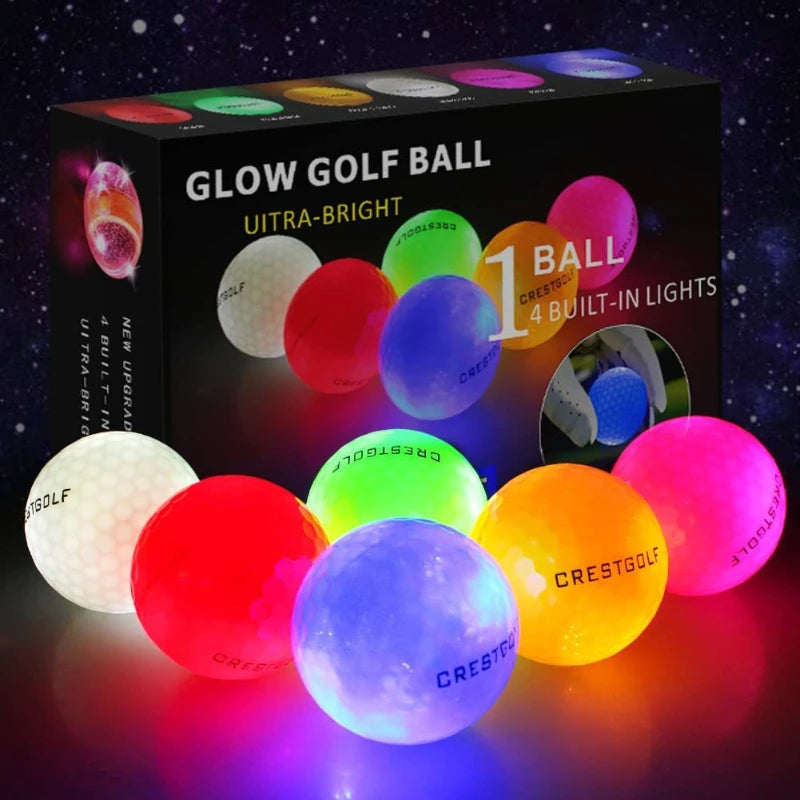 LED Luminous Golf Balls for Night Practice, 42.67mm Sarin Material