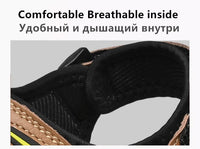 New Summer Genuine Leather Men Sandals Fashion Design Breathable Casual Shoes Men Soft Bottom Outdoor Beach Sandals Big Size 46 - Buy online at  Vibe In Cart.