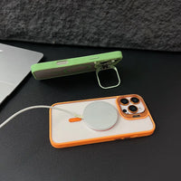 Full Coverage Transparent Magnetic Phone Case with Stand