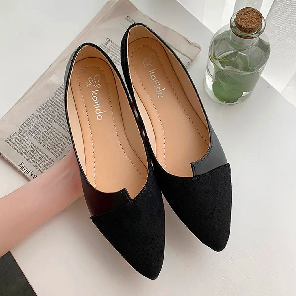 Pointed Toe Flat Shoes Women Solid Patchwork Slip On Shoes Casual Breathable Ballet Flats Daily All-Match Comfort Loafers Shoes - Buy online at  Vibe In Cart.