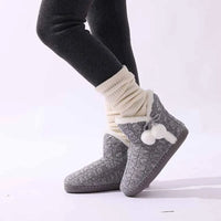 Litfun Winter Warm Plush Boots For Women Outdoor Soft Sole Non-slip Knit Furry Snow Boots Indoor Cozy Fur House Cotton Slippers - Buy online at  Vibe In Cart.