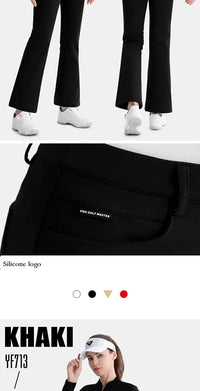 Women's Elastic High Waist Fleece Golf Pants for Winter