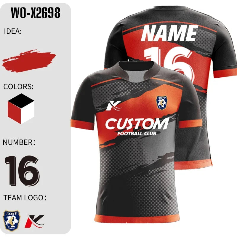 Men's Polyester Soccer Uniform Set with Sublimation Print, Sizes 2-5XL