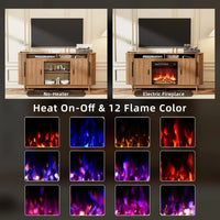 Electric Fireplace TV Stand, Modern Chic Entertainment Center for TVs Up to 80 inches, Curved Profile Design, Adjustable Shelves - Buy online at  Vibe In Cart.