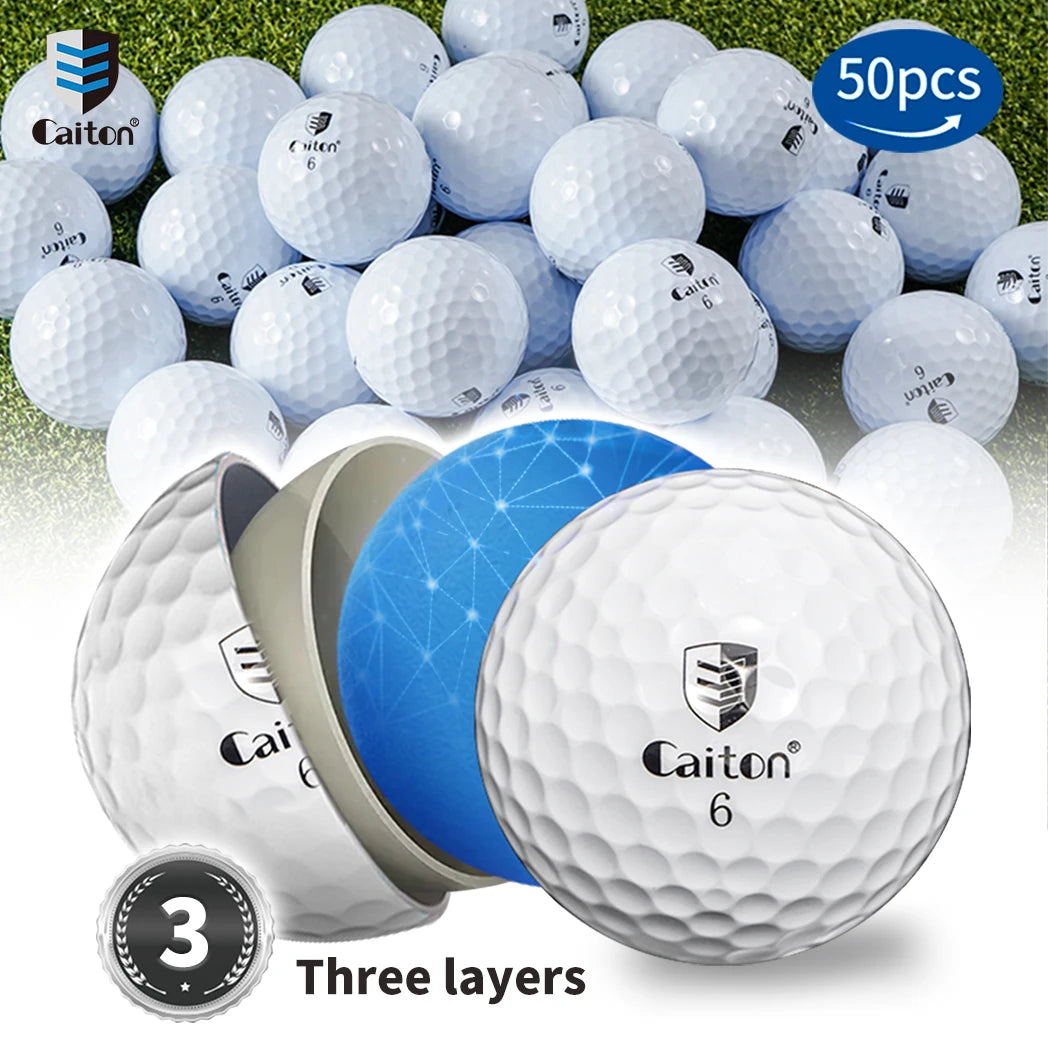 Caiton 50pcs 3-Layer Golf Balls - 332 Dimple, Max Distance, Spin Control, Durable, Accurate - Ideal for Training & Play - Buy online at  Vibe In Cart.