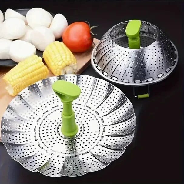 1pc Stainless Steel Lotus Steaming Tray Folding Food Steamer Vegetable Fruit Food Basket Mesh Steamer Rack Cooking Cookware - Buy online at  Vibe In Cart.