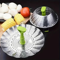1pc Stainless Steel Lotus Steaming Tray Folding Food Steamer Vegetable Fruit Food Basket Mesh Steamer Rack Cooking Cookware - Buy online at  Vibe In Cart.
