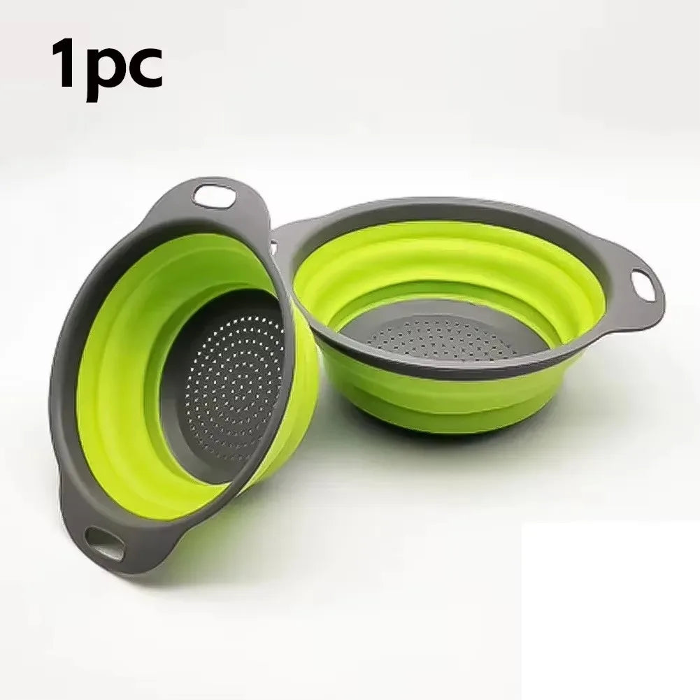 Silicone Folding Drain Basket Fruit Vegetable Washing Basket Foldable Strainer Colander Collapsible Drainer Kitchen Storage Tool - Buy online at  Vibe In Cart.