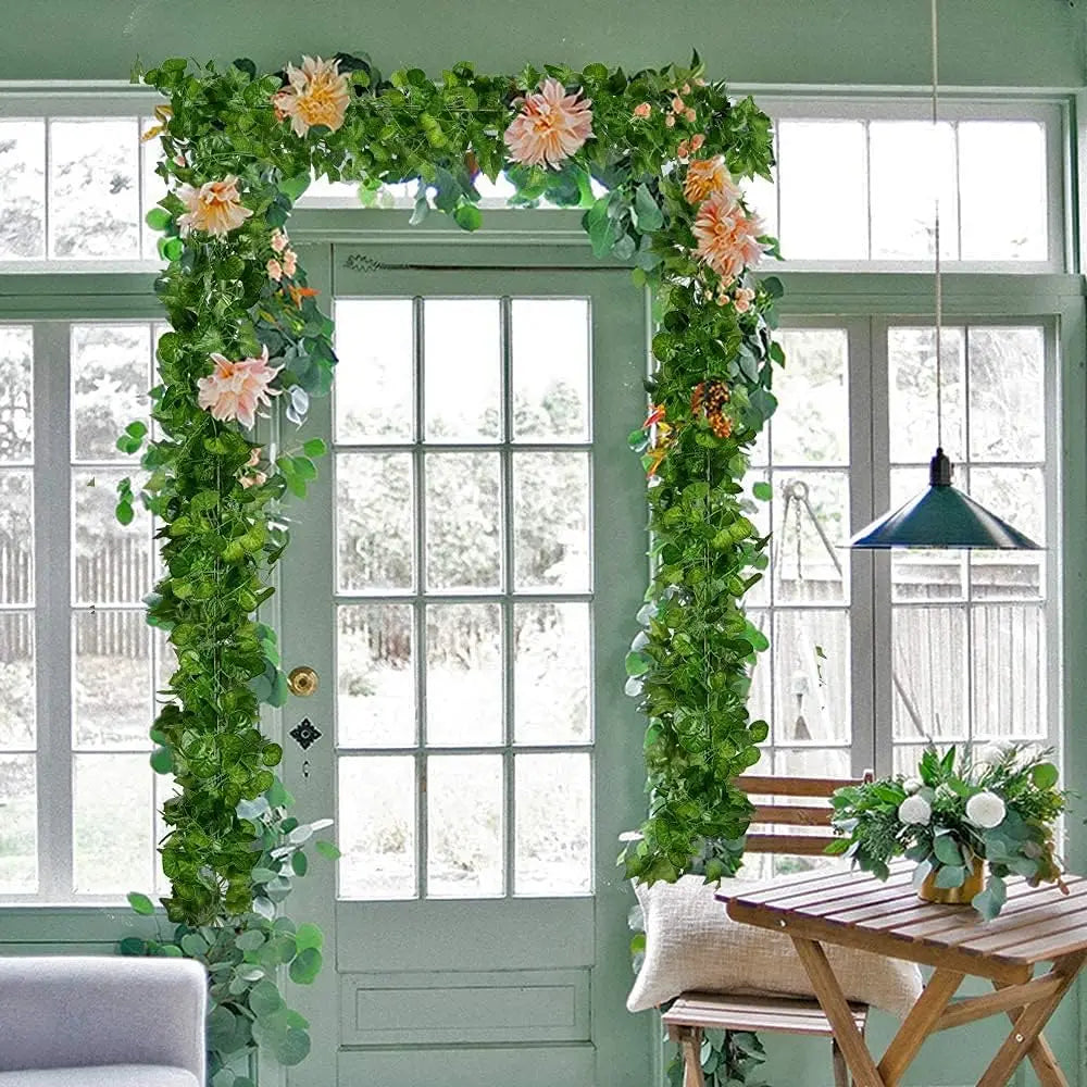 Artificial Plant Green Ivy Leaf Garland Silk Wall Hanging Vine Home Garden Decoration Wedding Party DIY Fake Wreath Leaves - Buy online at  Vibe In Cart.
