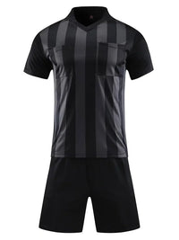 Men's Polyester Soccer Referee Uniform with Jersey and Shorts