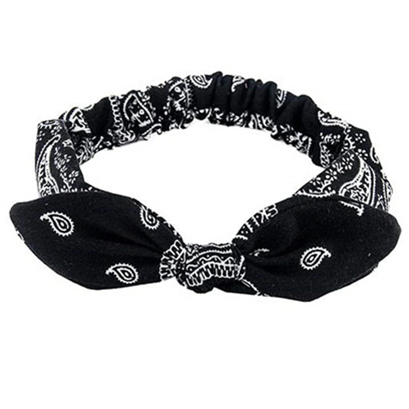 Women's Geometric Acrylic Elastic Headbands with Cross Knot