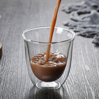 Double Wall Glass Cup Transparent Clear Heat Resistant Tea Drink Cups Mini Whisky Cup Espresso Coffee Cup  Bar Drinkware  Gift - Buy online at  Vibe In Cart.