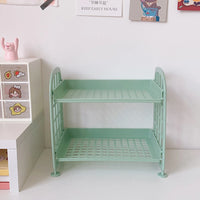 Multi-Functional Plastic Desk Organizer Shelf with Storage, 21x13.7x19.8cm