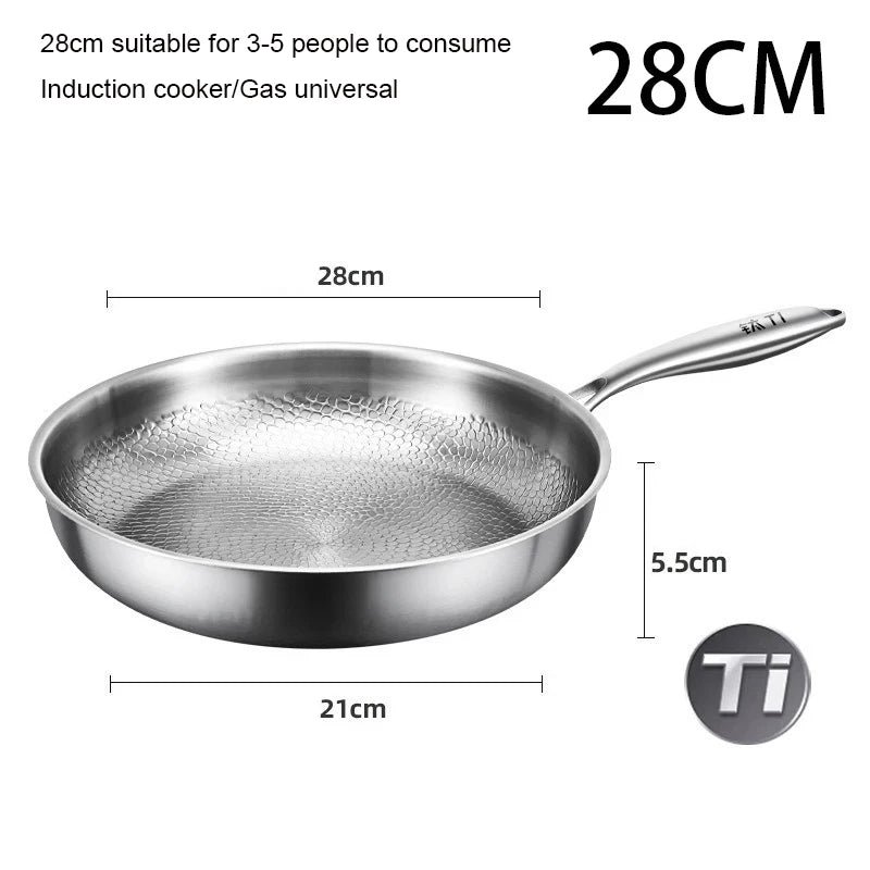Titanium Non-Stick Frying Pan with Hammer Pattern, 26/28/30cm