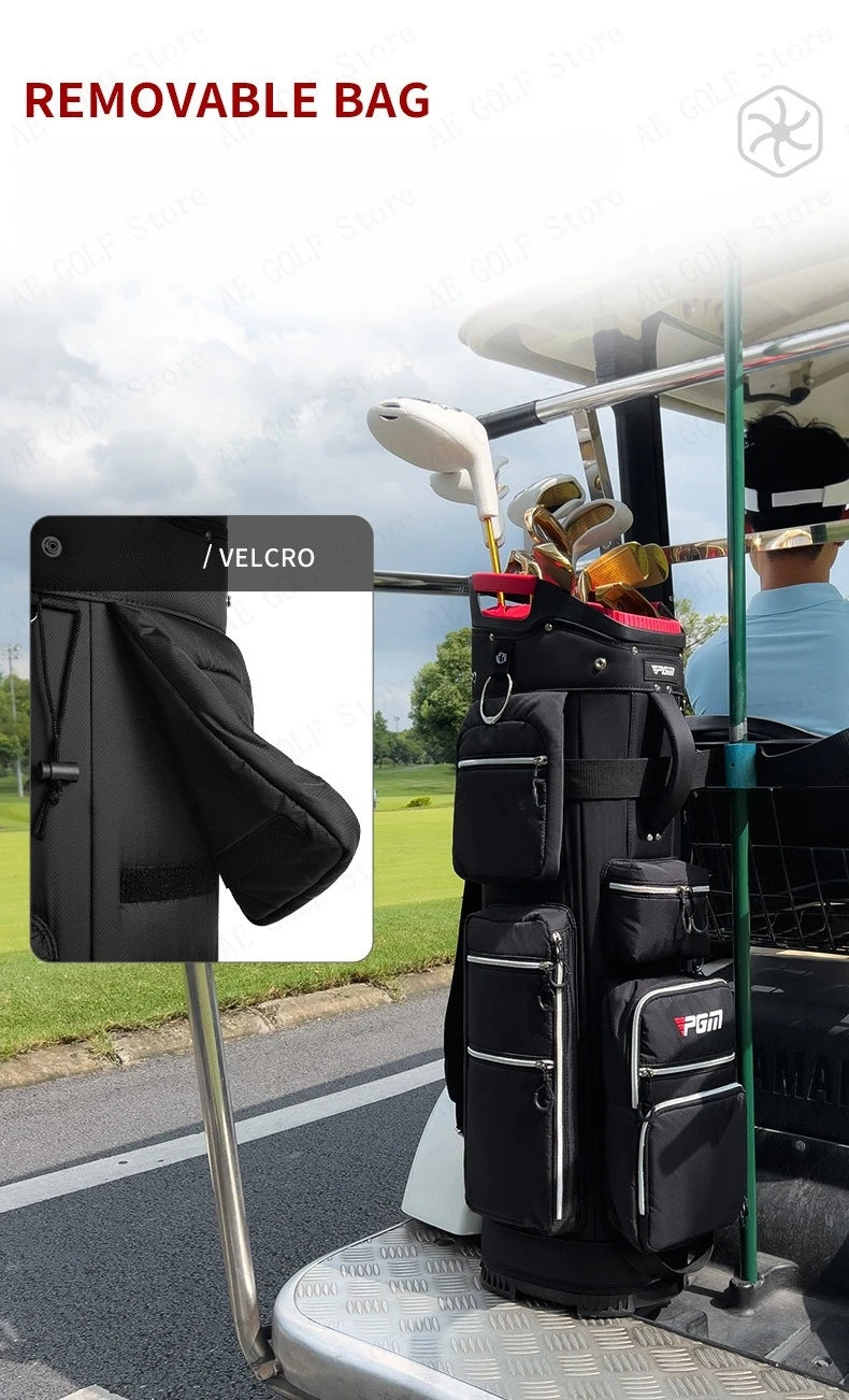 Travel Golf Bag with Fixed Club Holder, Nylon Material