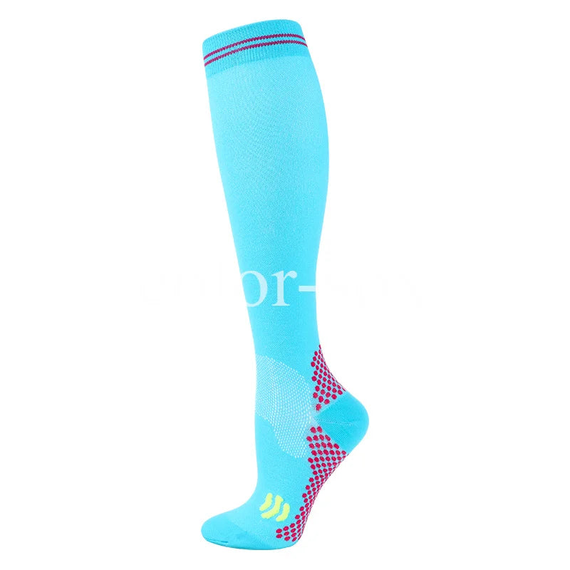 Knee-High Compression Socks 20-30mmHg Nylon Cotton EU36-50 for Men Women