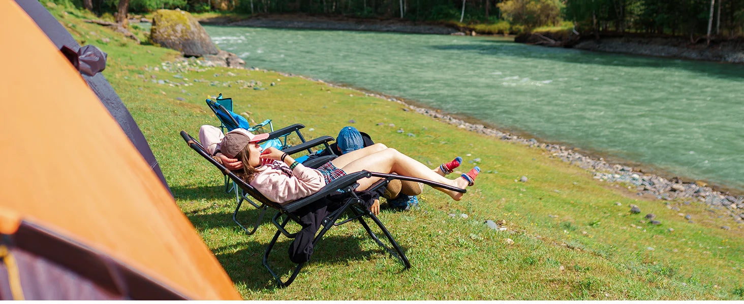 JHK Zero Gravity Set of 2 Portable Recliner Camping Patio Outdoor Garden Lounge Chair with Cup Holder Trays Adjustable Pillow - Buy online at  Vibe In Cart.