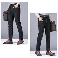 Men's Straight Leg Stretch Denim Jeans for Casual Wear