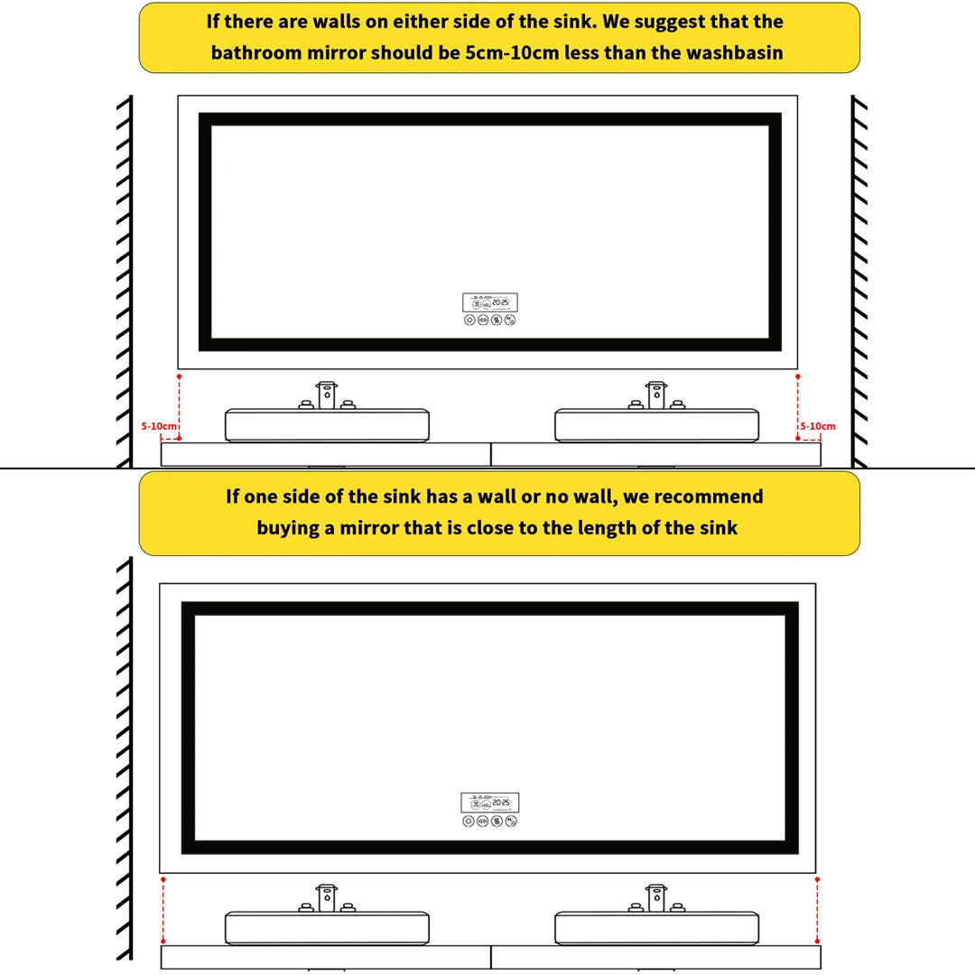 LUVODI Large Illuminated Bluetooth Bathroom Mirror Rectangle Anti-fog LED Bathroom Vanity Mirror with Bluetooth Speaker 3 Color - Buy online at  Vibe In Cart.