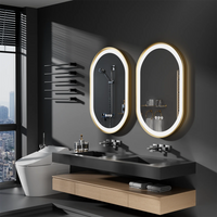 Gold Frame Oval Bathroom Mirror LED Lighted Anti-Fog Smart Vanity Mirror Anti-fog Dimmable Illuminated Innovative Makeup Mirror - Buy online at  Vibe In Cart.