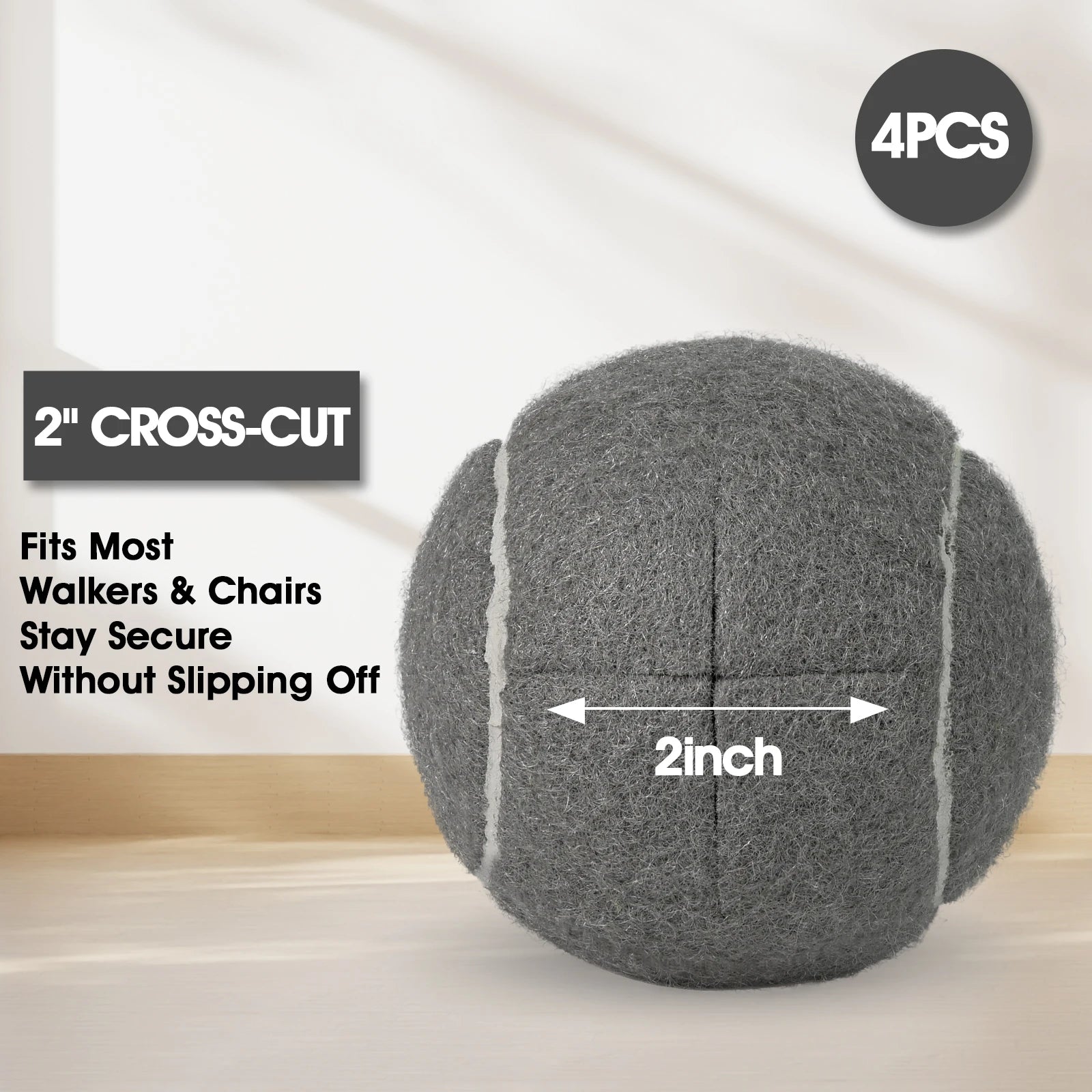 12Color Available Pre-Cut Tennis Balls Set of 4pcs Secure Fit for Most Walkers And Chairs Noise Reduction Walker Tennis Balls - Buy online at  Vibe In Cart.