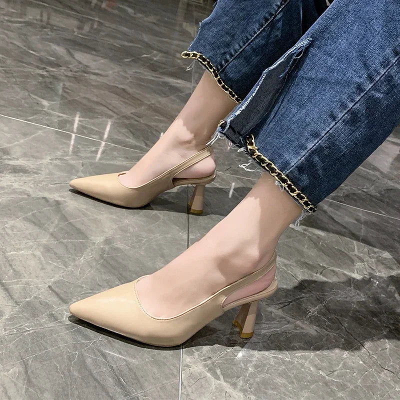 Summer Fashion New Pointed Toe Stiletto Heel Shallow Mouth Breathable PU Comfortable and Elegant Women's Shoes Sexy Sandals - Buy online at  Vibe In Cart.