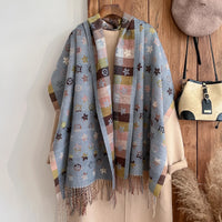 Women's Long Warm Polyester Print Winter Scarf Over 175cm