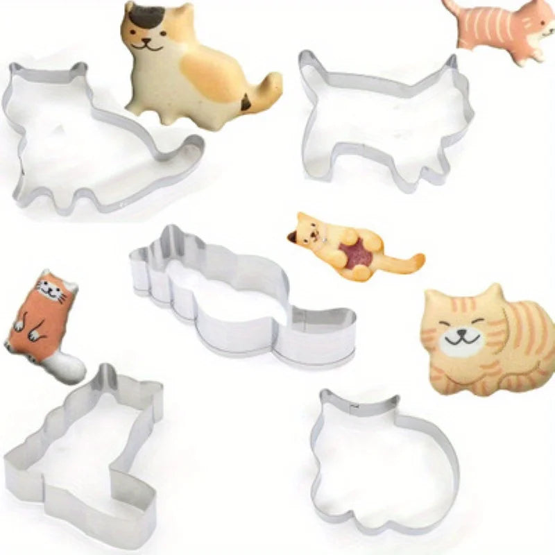 5Pcs/Set Animal Cat Cookie Cutter Mold Diy Biscuit Mold Cookie Stamp Cutters Bakeware Baking Tools Cutters for Sugar Mass - Buy online at  Vibe In Cart.