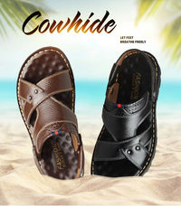 Summer Men Leather Sandals Genuine Leather Non-slip Men Shoes Slippers Outdoor Thick-soled Beach Shoes Comfor Soft Men sandalias - Buy online at  Vibe In Cart.