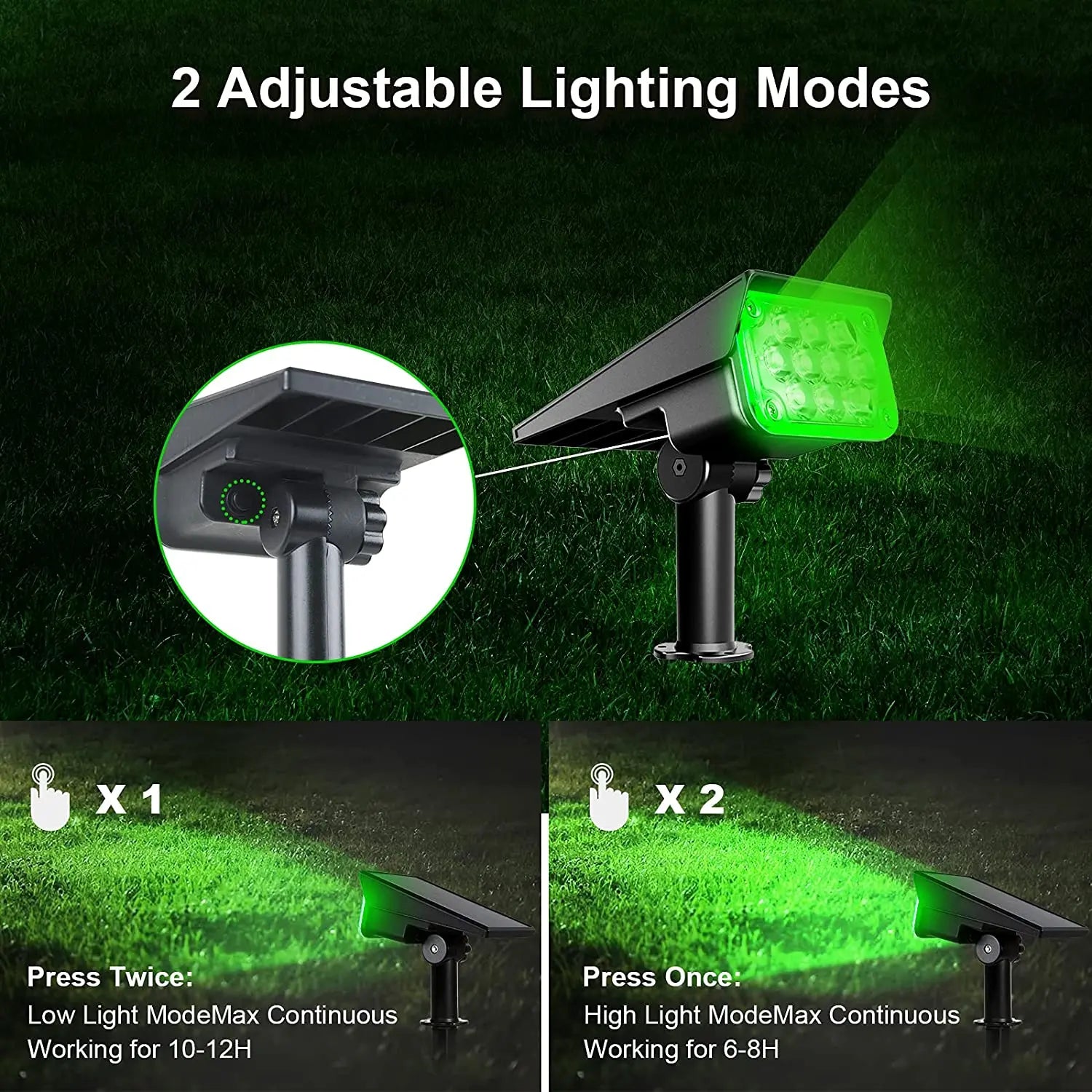 1/2/4PCS Solar Power Light Adjustable Light Temperature Solar Garden Light outdoor IP65 Solar Lamp Super Bright Solar Spotlight - Buy online at  Vibe In Cart.