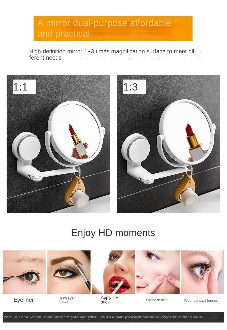 Wall Mirror Folding Arm Extend Bathroom Mirror Without Drill Swivel Bathroom Mirror Suction Arm Double Side Cosmetic Makeup - Buy online at  Vibe In Cart.