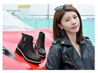 Women's Chunky Sole Ankle Boots     Lace-Up & Side-Zip Combat Boots Winter Fleece-Lined Booties Versatile Leather Boots Platfo - Buy online at  Vibe In Cart.