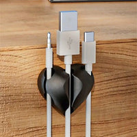 Set of 2 Heart-Shaped Plastic USB Cable Organizer Clips