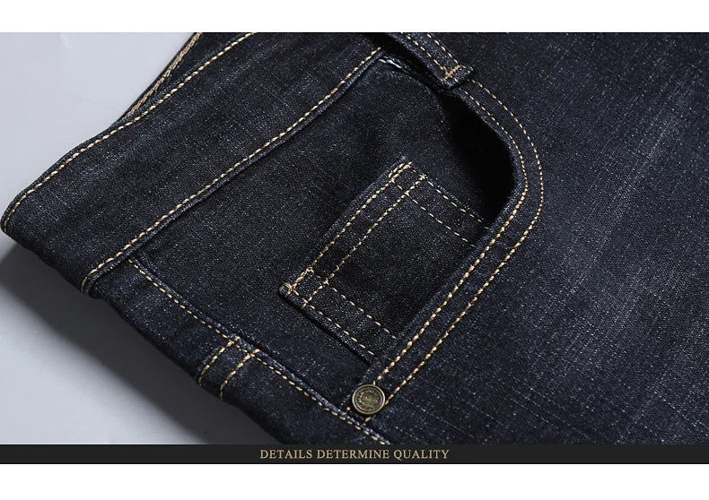 Men Fashion Straight Jeans Mens 2025 New Stretch Slim Fit Pants Comfortable Soft Business Denim Trousers Male Brand Clothing - Buy online at  Vibe In Cart.
