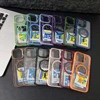 Full Coverage Transparent Magnetic Phone Case with Stand