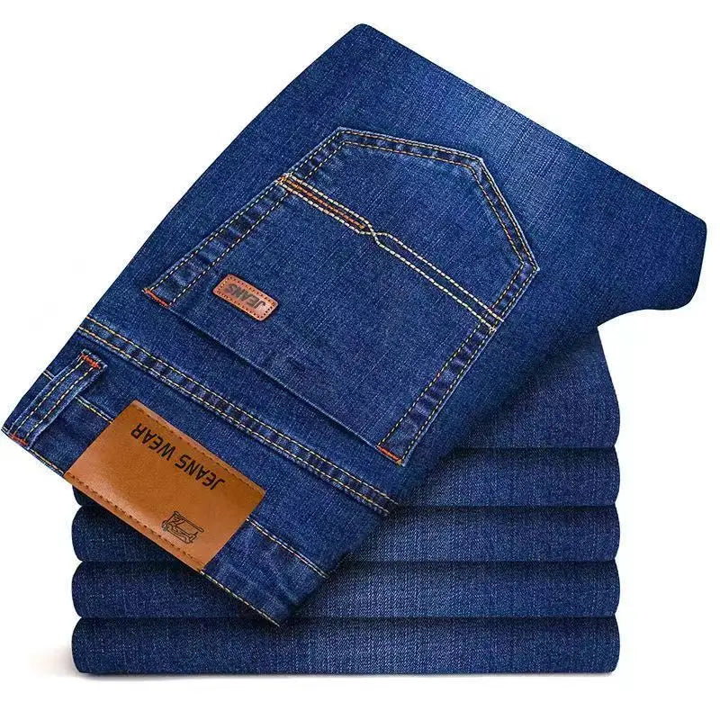 Men Fashion Straight Jeans Mens 2025 New Stretch Slim Fit Pants Comfortable Soft Business Denim Trousers Male Brand Clothing - Buy online at  Vibe In Cart.