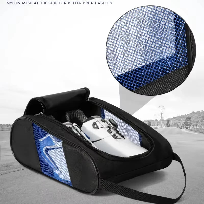 Portable Mini Nylon Golf Shoe Bag with Ball Holder