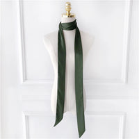 Women's Long Narrow Solid Color Polyester Scarf 190x5cm