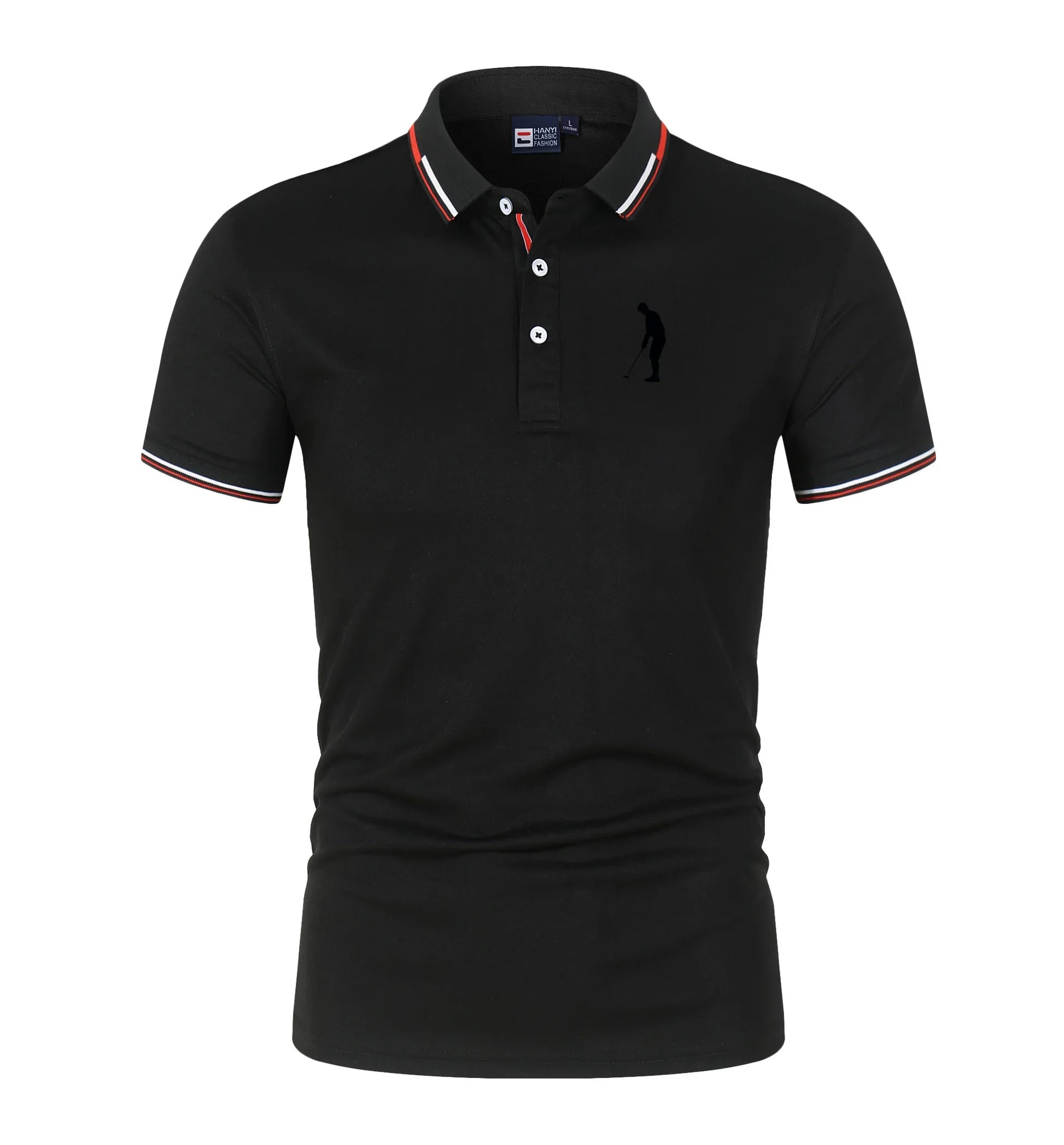 Men's Short Sleeve Turn-Down Collar Polyester Polo Shirt