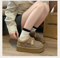 2025 New Winter Women's Platform Snow Boots, Warm Fleece Lined Ankle Boots with Magic Strap, Soft Sole Indoor Outdoor Shoes - Buy online at  Vibe In Cart.
