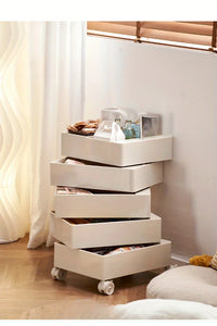 Rotating Storage Cabinet Movable Bedside Table Side Cabinet Cosmetic Storage Cabinet Bedroom Living Room Furniture  Nightstand - Buy online at  Vibe In Cart.