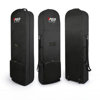 Nylon Single Layer Foldable Golf Aviation Bag with Pulley in Black