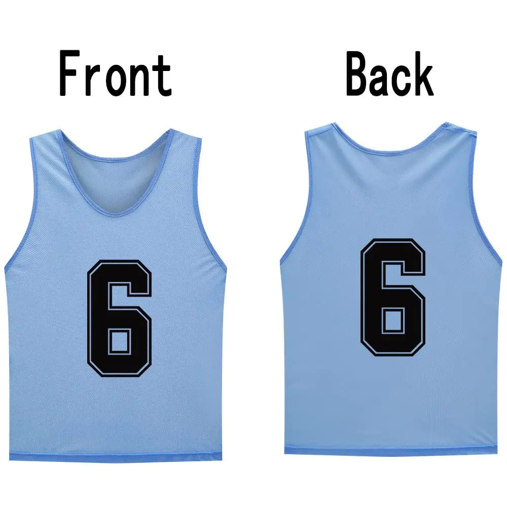 12 PCS Men's Football Pinnies Quick Drying Soccer Jerseys Youth with Numbers Basketball Team Practice Sports Training Vest - Buy online at  Vibe In Cart.