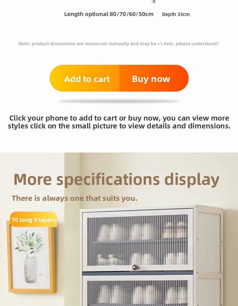 Multi-Layer Shoe Cabinet with Dustproof Large-Capacity Design