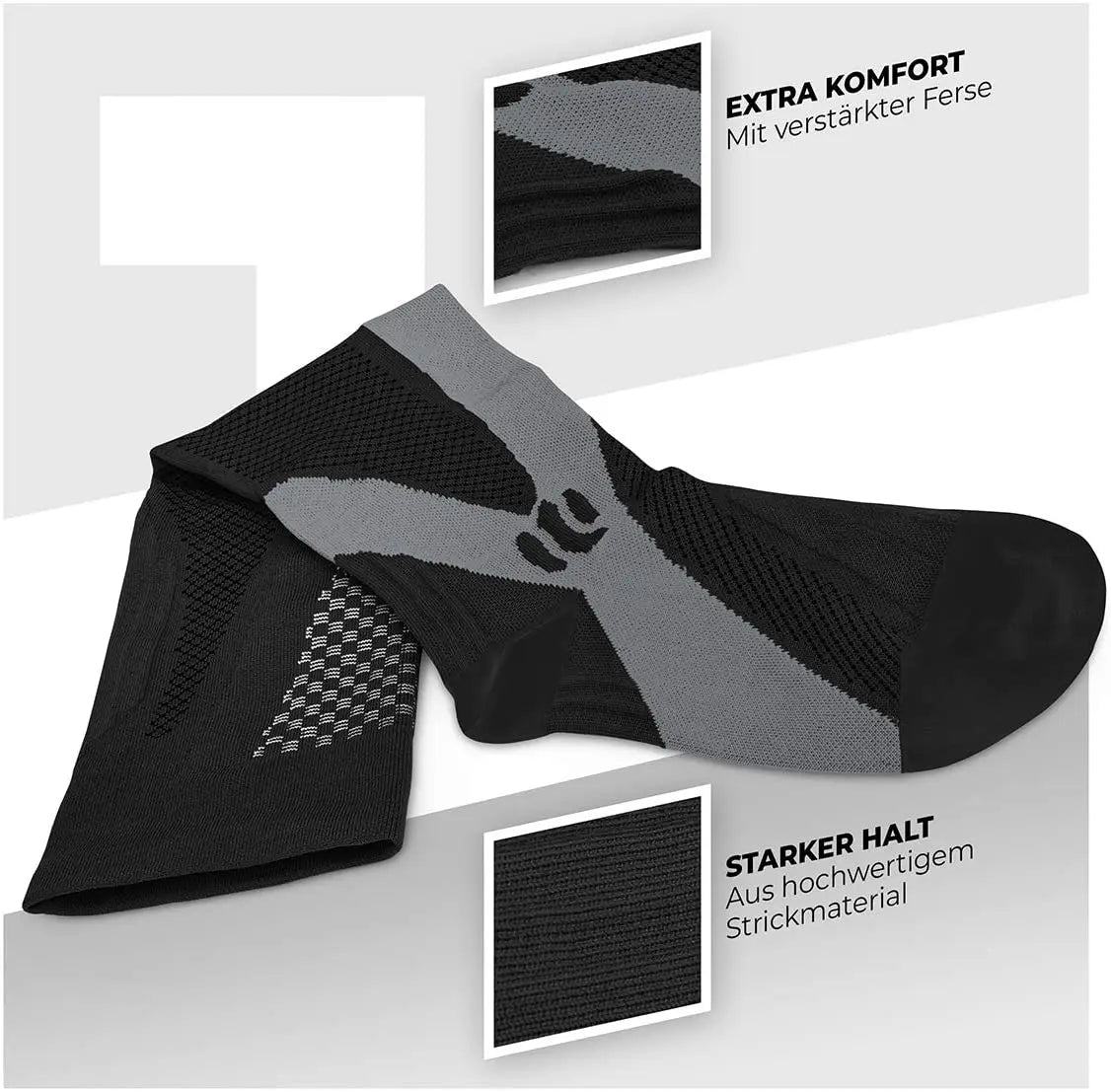 Knee-High Compression Socks for Men and Women, 20-30 mmHg, Black