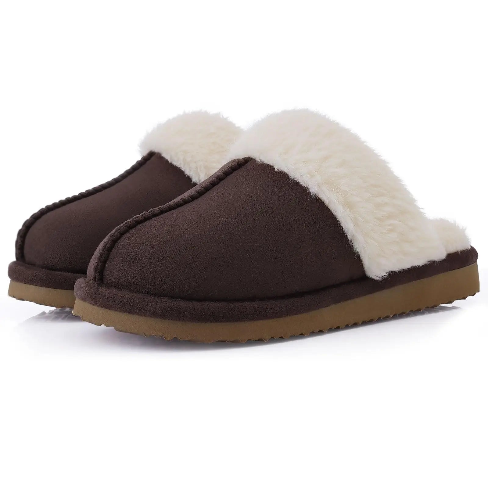 Women's Warm Plush Fuzzy Indoor Slippers with Faux Fur
